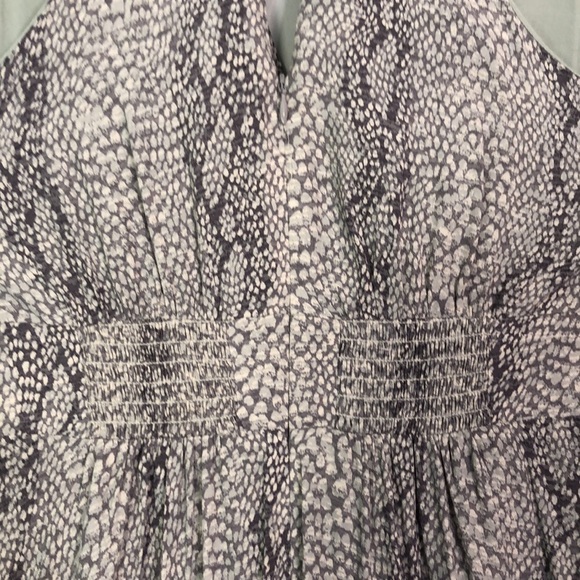 Anthropologie Marfa Dress Halter Gray V neckline Tiered Midi Size 6 - Picture 12 of 16